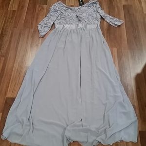 NWT Ever Pretty Long Gray Bridesmaid Prom Dress